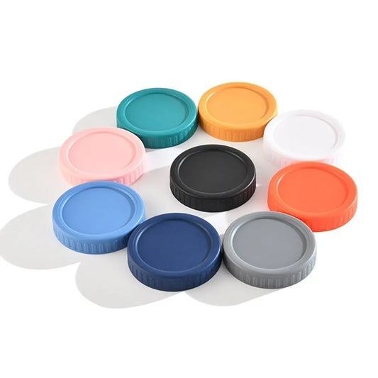 70/86mm Mason Jar Lids Leak Proof Seal Silicone O Plastic Screw Lid Universal Storage Cover For Wide Mouth Mug Cannings