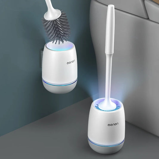 TPR Soft Toilet Brush Silicone Head Quick DrainingWall-Mount or Floor-Standing Cleaning Brush Toilet Brush Bathroom Accessories