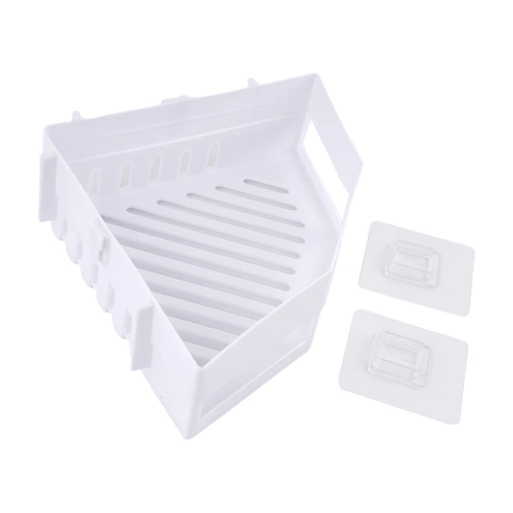 1pc Triangle Rack Bathroom Storage Rack Kitchen Toiletries Shelf Grey White Khaki Corner Shower Rack Holder Shelves