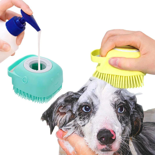 Bathroom Puppy  Dog Cat Bath Washing Massage Gloves Brush Soft  Silicone Pet Accessories for Dogs Cats Tools Mascotas Products