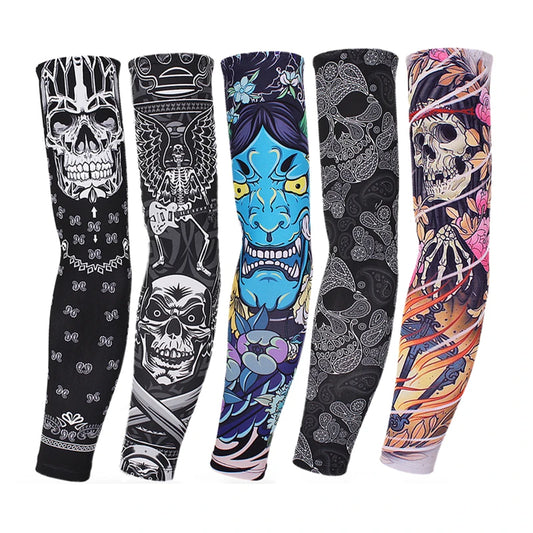 Tattoo Sleeves Men Armguard Outdoor Biker Gloves Driving Sunscreen Fishing Long sleeve Ice Silk Summer Women Arm Sleeves