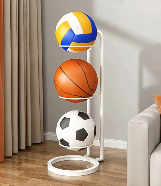 Basketball Ball Storage Rack 3 Tier Cube Ball Storage Holder Sport Equipment Innovative Vertical Display Stand