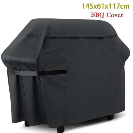 BBQ Grill Cover 210D Oxford Fabric Durable Barbecue BBQ Cover Heavy Duty Waterproof Dust-proof Grill Cover for Outdoor Garden