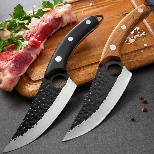 5.5" Meat Cleaver Fishing Knife Handmade Forged Viking Chef Knife Stainless Steel Kitchen Butcher Boning Knife with Cover