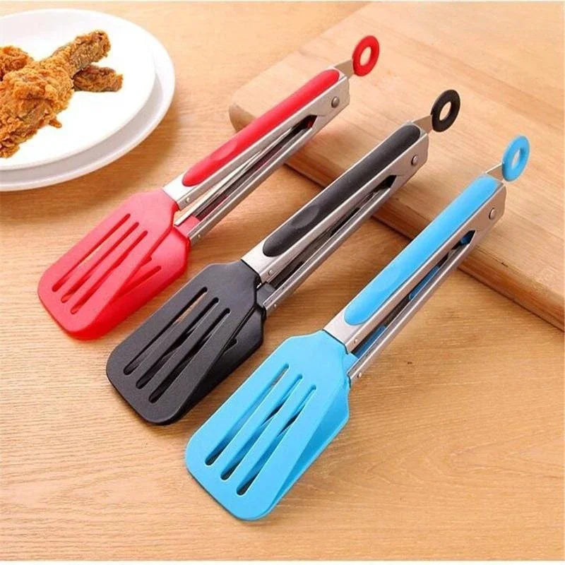 1PC Silicone Bbq Tongs Bbq Clip Kitchen Clips Silicone Food Tongs Food Clips Kitchen Tool for Home Stainless Steel Shovel